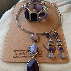 3 piece set with earrings, bracelet, and necklace